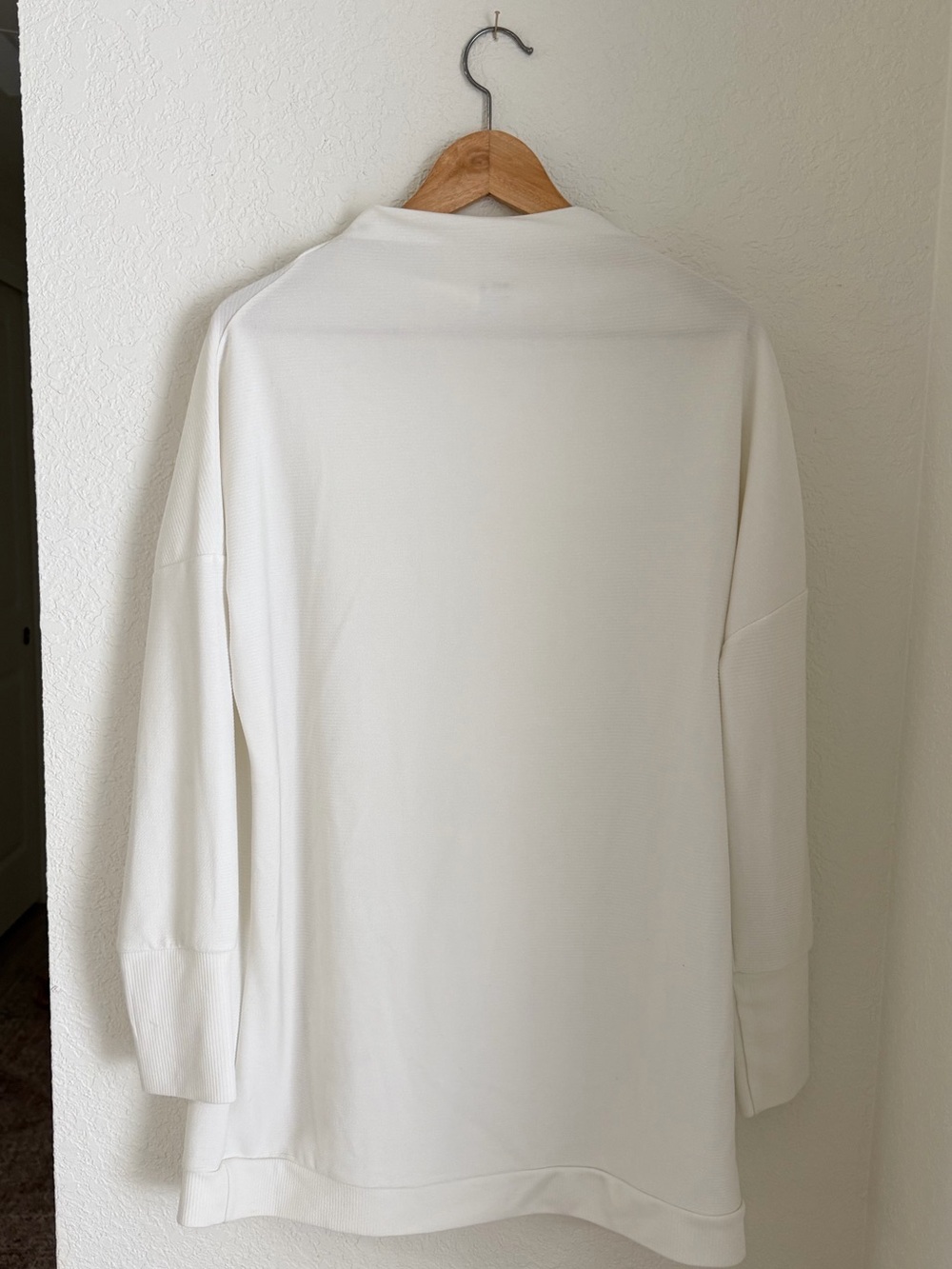 CO White Ribbed Crewneck Top